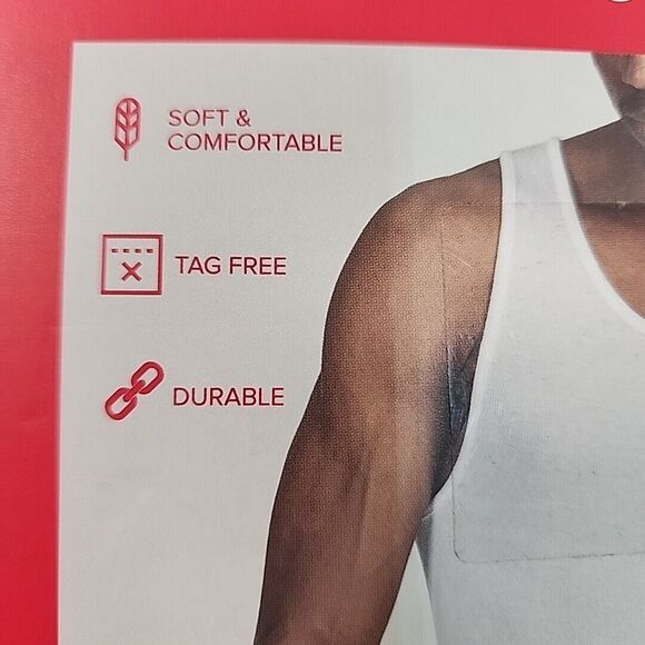 NEW BALANCE Men's Cotton Rib A Shirt Tank Top Size S 4 Pack White Black Gray Red - Picture 5 of 5